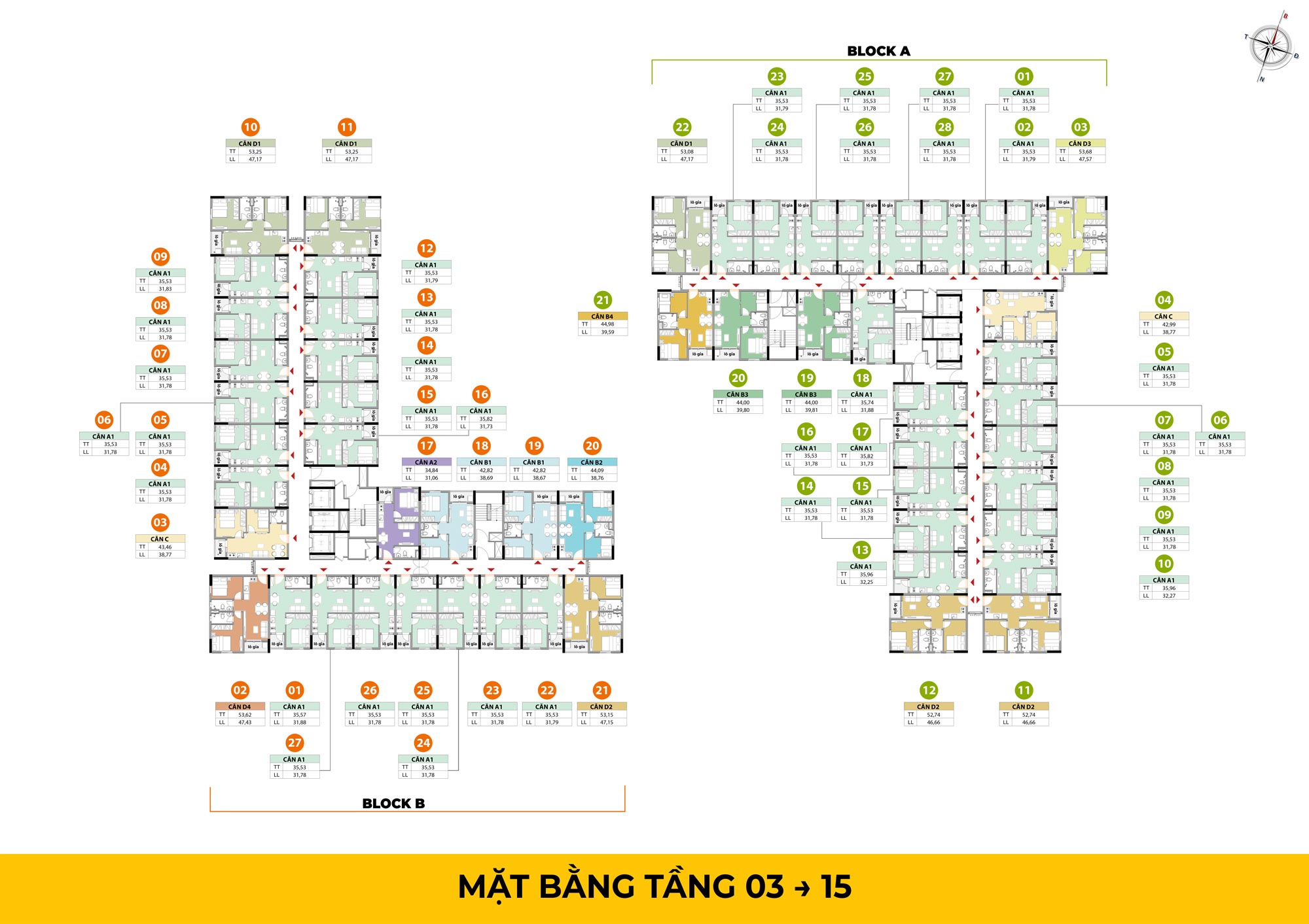 Mặt bằng nhà ở xã hội Bcons