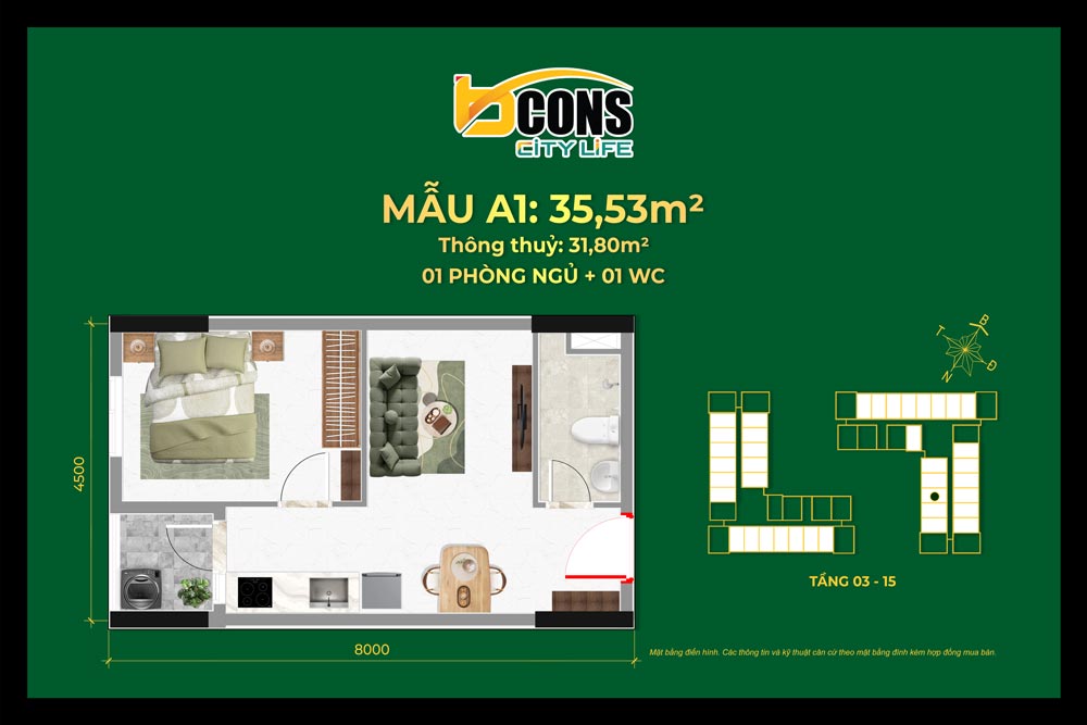 Thiết kế căn hộ dự án nhà ở xã hội Bcons