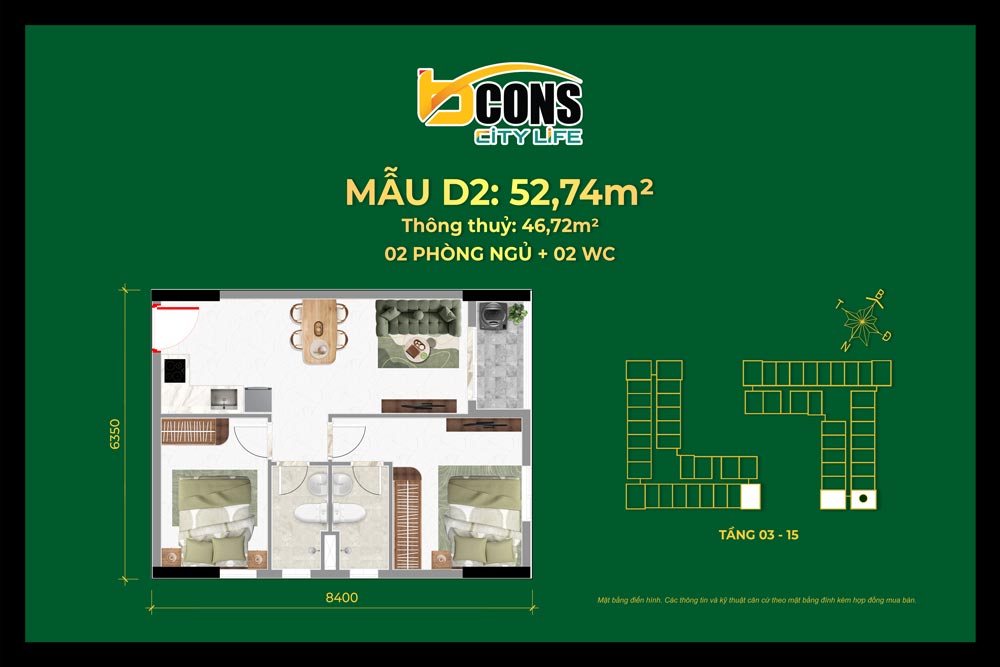Thiết kế căn hộ dự án nhà ở xã hội Bcons