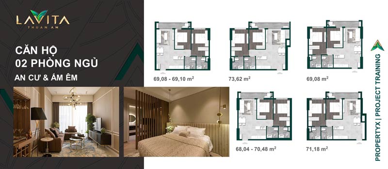 Thiết kế căn hộ 2 phòng ngủ