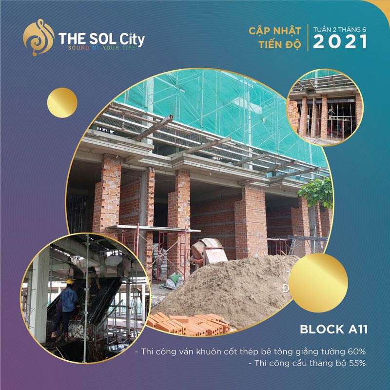 Tiến độ dự án The Sol City tháng 6/2021