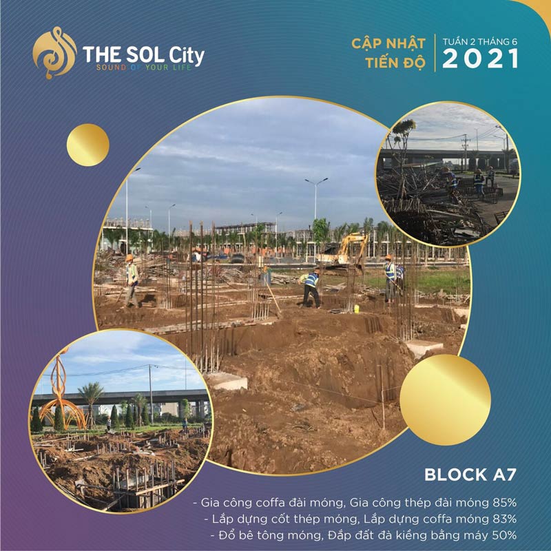 Tiến độ dự án The Sol City tháng 6/2021
