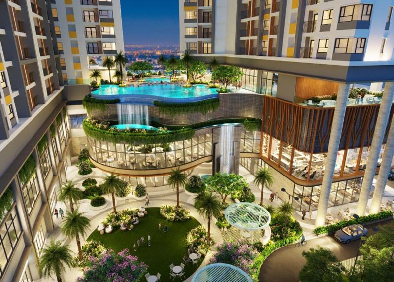 Hồ bơi tại dự án căn hộ 9X An Sương