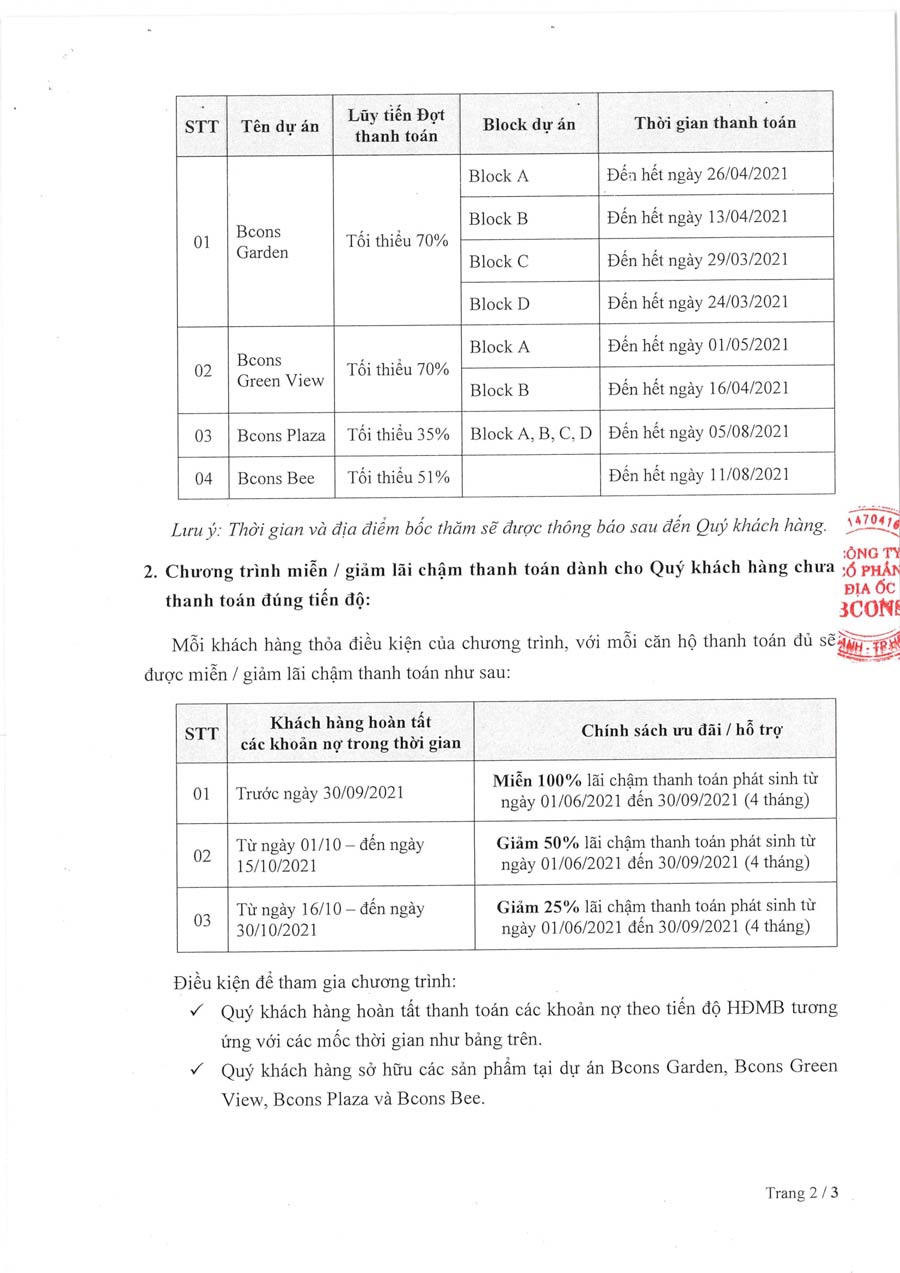 BCONS thông báo chương trình tri ân và hỗ trợ khách hàng mùa dịch Covid-19